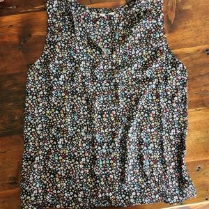 LOFT SLEEVELESS BLOUSE, MULTI-COLORED,  SIZE MEDIUM